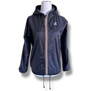 Vintage K-Way Windbreaker Jacket Waterproof Packable Black Size XS